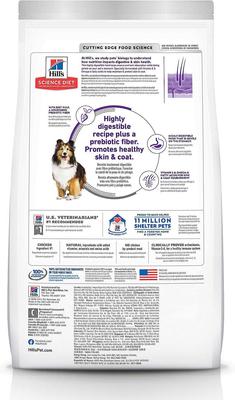 Show full view: Hill's Science Diet Adult Sensitive Stomach & Skin Chicken Recipe Dry Food, 4-lb bag + Tender Turkey & Rice Stew Canned Dog Food slide 3 of 8