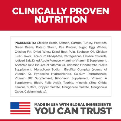 Show full view: Hill's Science Diet Adult Sensitive Stomach & Skin Grain-Free Salmon & Vegetable Entree Canned Dog Food, 12.8-oz, bundle of 24 slide 5 of 13