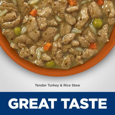 Show full view: Hill's Science Diet Adult Sensitive Stomach & Skin Tender Turkey & Rice Stew Canned Dog Food, 12.5-oz, bundle of 24 slide 3 of 13