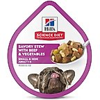 Hill's Science Diet Adult Small Breed & Mini Breed Savory Stew Beef & Vegetable Wet Dog Food Trays, 3.5-oz, 12 count