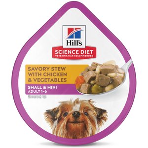 Hill's Science Diet Adult Small Breed & Mini Breed Savory Stew Chicken & Vegetable Wet Dog Food Trays, 3.5-oz, 12 count