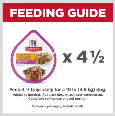 Show full view: Hill's Science Diet Adult Small Breed & Mini Breed Savory Stew Chicken & Vegetable Wet Dog Food Trays, 3.5-oz, 12 count slide 8 of 11