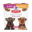Hill's Science Diet Adult Small Paws Chicken & Vegetables & Beef & Vegetables Variety Pack Wet Dog Food Trays, 3.5-oz, case of 12