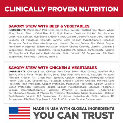 Show full view: Hill's Science Diet Adult Small Paws Chicken & Vegetables & Beef & Vegetables Variety Pack Wet Dog Food Trays, 3.5-oz, bundle of 24 slide 5 of 12