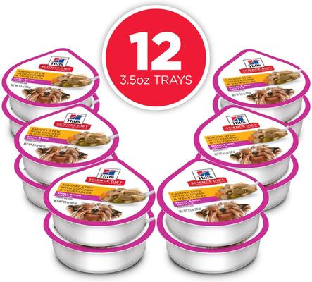 Show full view: Hill's Science Diet Adult Small Paws Savory Chicken & Vegetable Stew Dog Food Trays, 3.5-oz, bundle of 24 slide 4 of 12