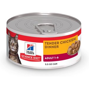 Hill's Science Diet Adult Tender Chicken Dinner Wet Cat Food, 5.5-oz can, case of 24