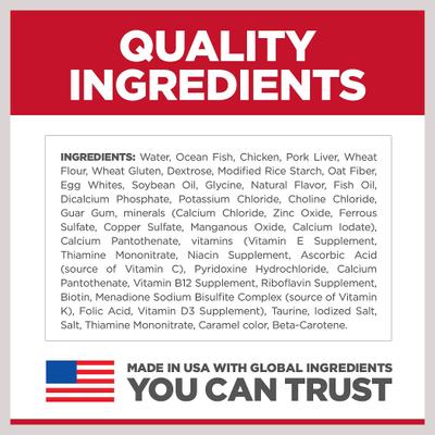 Show full view: Hill's Science Diet Adult Tender Ocean Fish Recipe Cat Food, 2.8-oz pouch, case of 24 slide 7 of 12