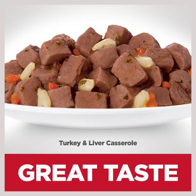 Show full view: Hill's Science Diet Adult Turkey & Liver Casserole Recipe Cat Food, 2.8-oz pouch, case of 24 slide 5 of 12