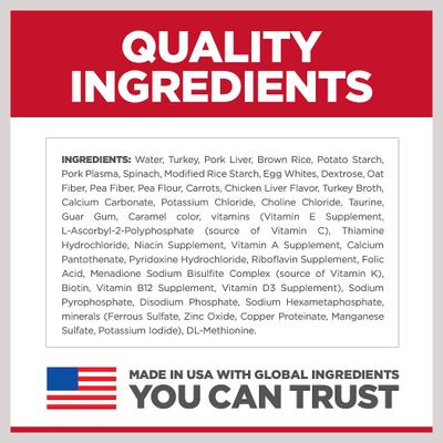 Show full view: Hill's Science Diet Adult Turkey & Liver Casserole Recipe Cat Food, 2.8-oz pouch, case of 24 slide 7 of 12