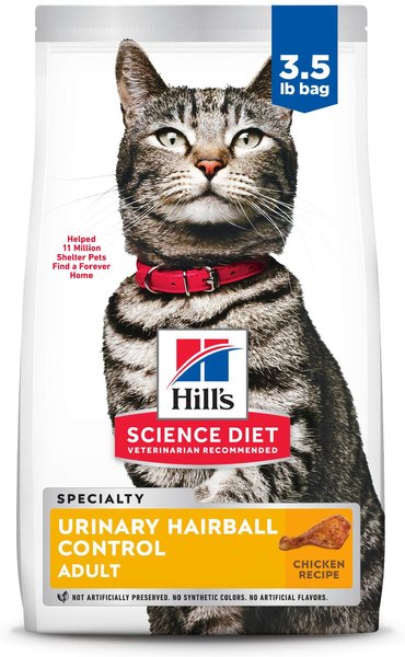 Hill's Science Diet Adult Urinary & Hairball Control Chicken Recipe Dry Cat Food