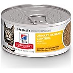 Hill's Science Diet Adult Urinary Hairball Control Savory Chicken Entree Wet Cat Food, 5.5-oz can, case of 24