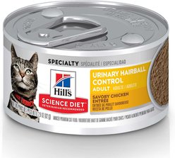 Hill's Science Diet Adult Urinary Hairball Control Savory Chicken Entree Canned Food + Adult Urinary Hairball Control Dry Cat Food, 15.5-lb bag slide 2 of 9