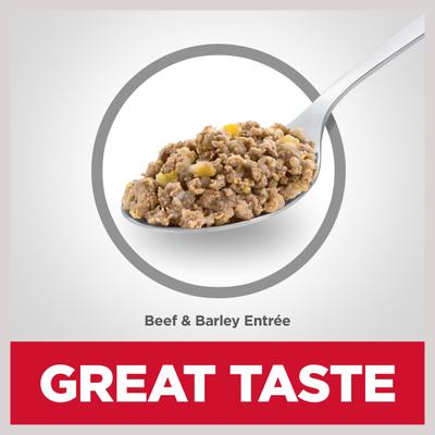 Show full view: Hill's Science Diet Beef & Barley Entree + 7+ Beef & Barley Entree Canned Dog Food slide 5 of 9