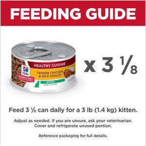 Hill's Science Diet Kitten Healthy Cuisine Tender Chicken & Rice Medley Wet Cat Food, 2.8-oz can, case of 24