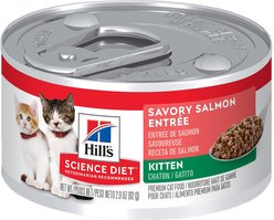 Hill's Science Diet Kitten Savory Salmon Entree Wet Cat Food, 2.9-oz can, case of 24