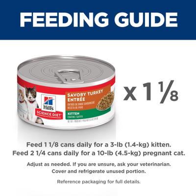 Show full view: Hill's Science Diet Kitten Savory Turkey Entree Wet Cat Food, 5.5-oz can, case of 24 slide 7 of 13