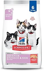 Hill's Science Diet Kitten Sensitive Stomach & Sensitive Skin Salmon & Brown Rice Recipe Dry Cat Food, 6-lb bag