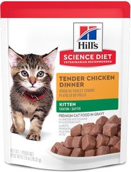 Hill's Science Diet Kitten Tender Chicken Recipe Cat Food, 2.8-oz pouch, case of 24