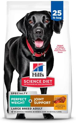 Show full view: Hill's Science Diet Perfect Weight Management & Joint Support Chicken Flavored Large Breed Adult Dry Dog Food, 25-lb bag slide 1 of 12