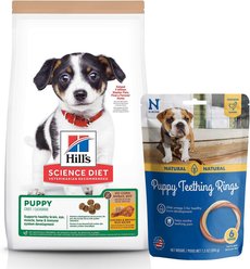 Hill's Science Diet Puppy Chicken & Brown Rice Recipe Dry Dog Food, 12.5-lb bag + N-Bone Puppy Teething Ring Chicken Flavor Dog Treats, 6 count