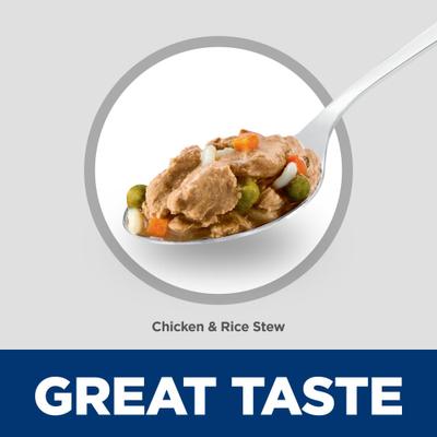 Show full view: Hill's Science Diet Puppy Chicken & Rice Stew Recipe Wet Dog Food, 12.5-oz can, case of 12 slide 5 of 13