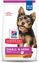 Hill's Science Diet Puppy Small Breed & Mini Breed Chicken Meal & Brown Rice Recipe Dry Dog Food, 12.5-lb bag