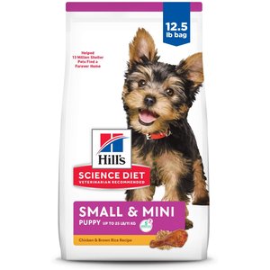 Hill's Science Diet Puppy Small Breed & Mini Breed Chicken Meal & Brown Rice Recipe Dry Dog Food, 12.5-lb bag