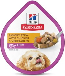 Hill's Science Diet Puppy Small Breed & Mini Breed Savory Stew Chicken & Vegetable Wet Dog Food Trays, 3.5-oz, 12 count