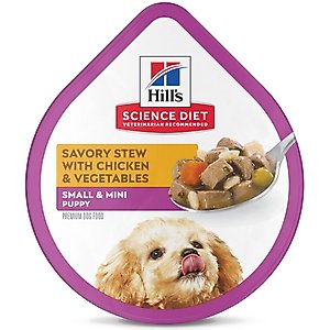Hill's Science Diet Puppy Small Breed & Mini Breed Savory Stew Chicken & Vegetable Wet Dog Food Trays, 3.5-oz, 12 count