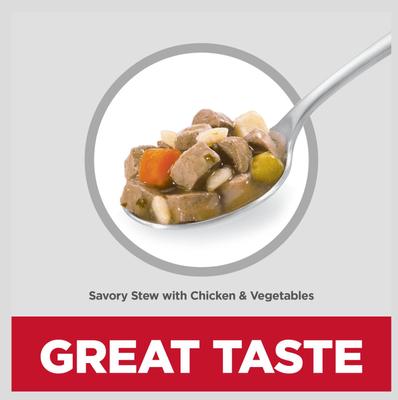Show full view: Hill's Science Diet Puppy Small Breed & Mini Breed Savory Stew Chicken & Vegetable Wet Dog Food Trays, 3.5-oz, 12 count slide 4 of 12
