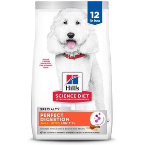 Hill's Science Diet Senior Adult 7+ Perfect Digestion Small Bites Chicken Dry Dog Food, 12-lb bag