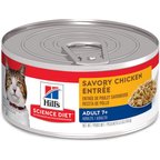 Hill's Science Diet Senior Adult 7+ Savory Chicken Entree Wet Cat Food, 5.5-oz can, case of 24