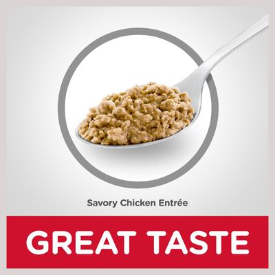 Show full view: Hill's Science Diet Senior Adult 7+ Savory Chicken Entree Wet Cat Food, 5.5-oz can, case of 24 slide 7 of 13