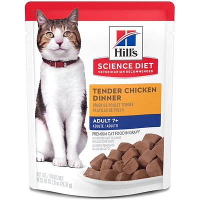 Hill's Science Diet Hill's Science Diet Senior Adult 7+ Tender Chicken Recipe Cat Food, 2.8-oz pouch, case of 24