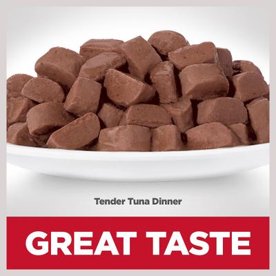 Show full view: Hill's Science Diet Senior Adult 7+ Tender Tuna Recipe Cat Food, 2.8-oz pouch, case of 24 slide 5 of 12