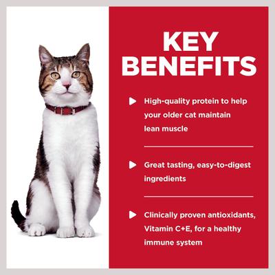 Show full view: Hill's Science Diet Senior Adult 7+ Tender Tuna Recipe Cat Food, 2.8-oz pouch, case of 24 slide 6 of 12