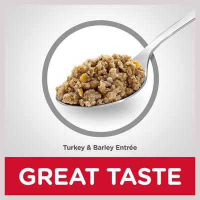 Show full view: Hill's Science Diet Senior Adult 7+ Turkey & Barley Entree Wet Dog Food, 13-oz can, case of 12 slide 7 of 13