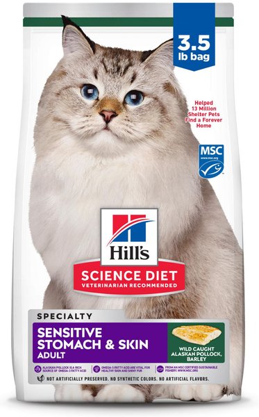 Hill's Science Diet Adult Sensitive Stomach & Skin Pollock & Barley Cat Food