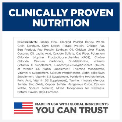 Show full view: Hill's Science Diet Sensitive Stomach & Sensitive Skin Pollock Meal & Barley Recipe Adult Dry Cat Food, 3.5-lb bag slide 8 of 12