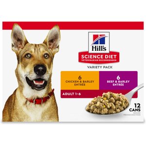 Hill's Science Diet Variety Pack Adult Wet Dog Food, 13-oz, case of 12