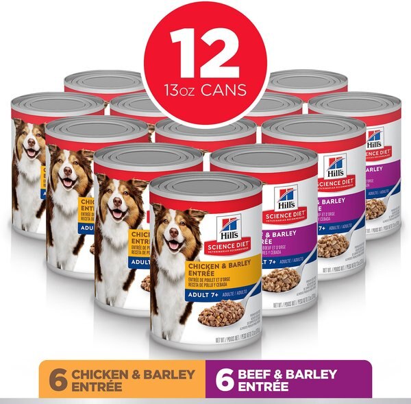 Hill's Science Diet Variety Pack Senior 7+ Wet Dog Food, 13-oz can, case of 12