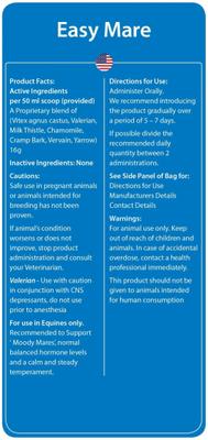 Show full view: Hilton Herbs Easy Mare Hormone Balancing Horse Supplement, 2.2-lb bag slide 5 of 7