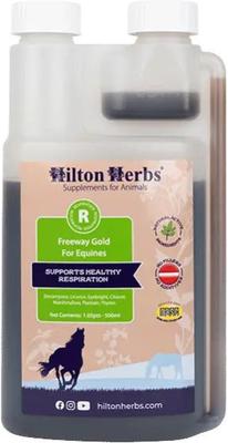 Show full view: Hilton Herbs Freeway Gold Respiration Support Liquid Horse Supplement, 1.05-pint bottle slide 1 of 4