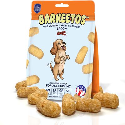 Show full view: Himalayan Pet Supply Barkeetos Grain-Free Bacon Crunchy Dog Treats, 3-oz bag slide 4 of 8