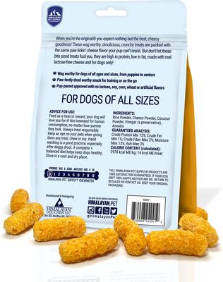 Show full view: Himalayan Pet Supply Barkeetos Grain-Free Cheese Crunchy Dog Treats, 3-oz bag slide 5 of 9