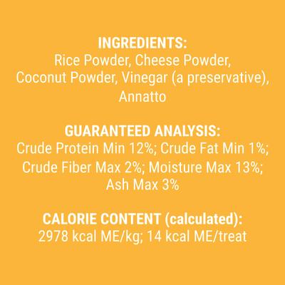 Show full view: Himalayan Pet Supply Barkeetos Grain-Free Cheese Crunchy Dog Treats, 3-oz bag slide 7 of 9