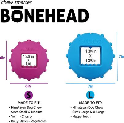 Show full view: Himalayan Pet Supply Bonehead Chew Guardian Chew Smarter & Longer Dog Toy, Purple, Small slide 5 of 9