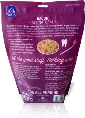 Show full view: Himalayan Pet Supply Dental Bacon Dog Treats, 30 count slide 3 of 6