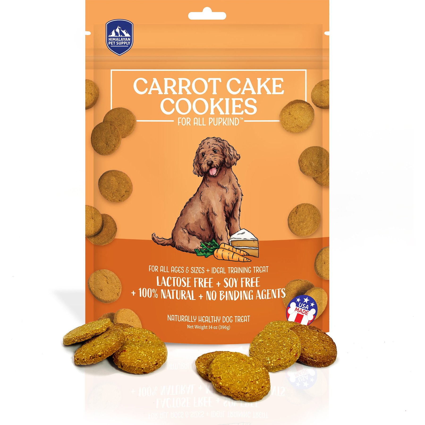 Himalayan Dog Chew Grain-Free Carrot Cake Cookies Crunchy Dog Treats, 14-oz bag