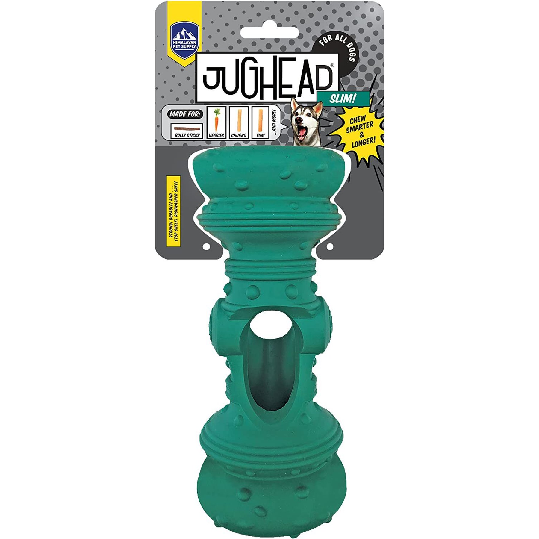 Himalayan Dog Chew Jughead Slim Chew Guardian Chew Smarter Chew Longer Dog Toy, Green, Medium